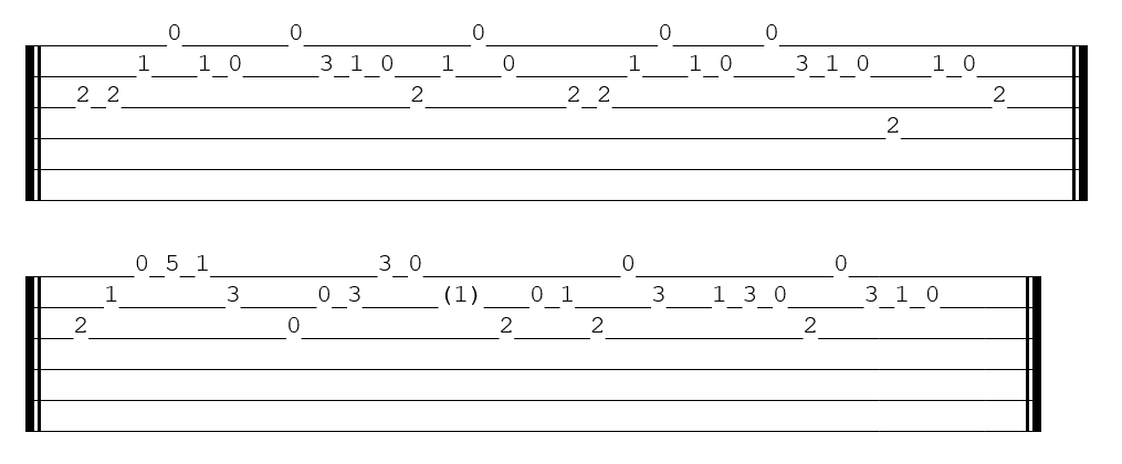 Tablature Mouchelette